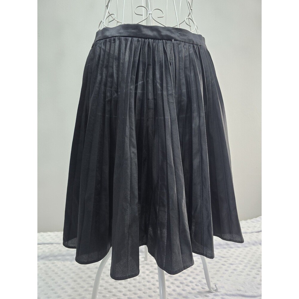 Vintage Pleated Black Mini Skirt Distressed Union Made Size S/M Whimsigoth READ